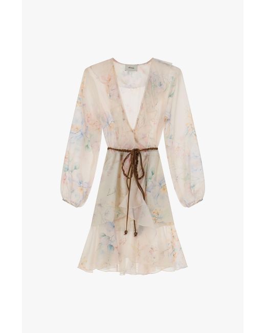 Robe Courte Imprimée Avec Volants Dixie en coloris Multicolor