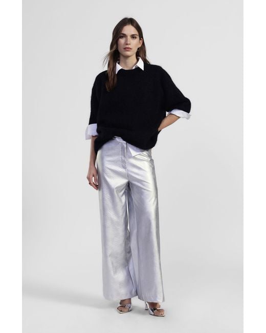 Pantaloni Palazzo A Vita Alta Fit Ampio di Dixie in White