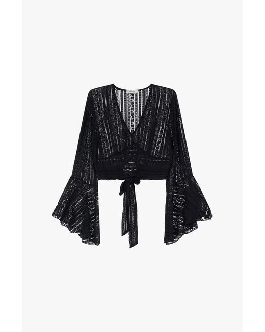 Top A Righe Con Maniche Lunghe di Dixie in Black