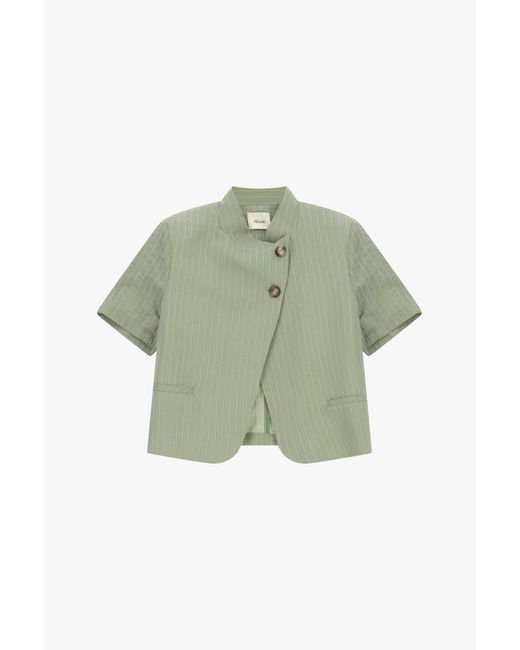 Blazer Court À Rayures Manches Courtes Et Boutons Dixie en coloris Green