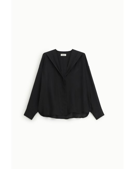 Camicia Ampia V Con Maniche Lunghe di Dixie in Black
