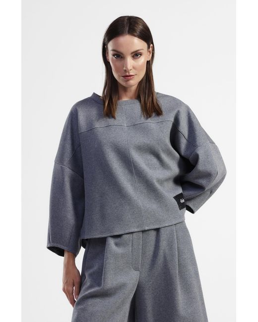 Maglia Maniche Lunghe Collo Rotondo di Dixie in Gray