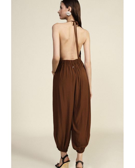 Combinaison Ample À Col Halter Et Bas Élastiqué Dixie en coloris Brown