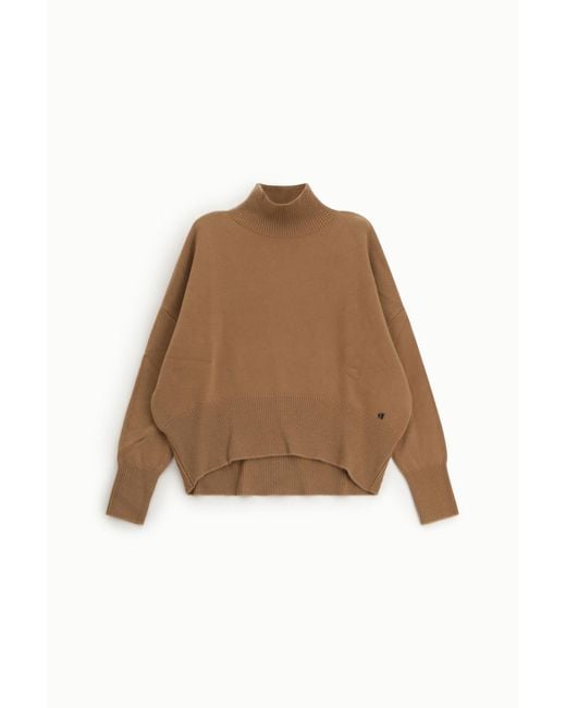 Pull Col Roulé À Manches Longues Larges Dixie en coloris Natural