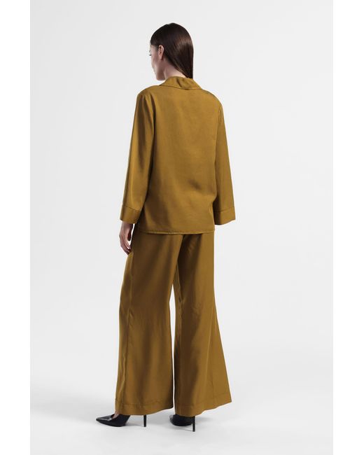 Pantalon Palazzo Taille Haute Dixie en coloris Green