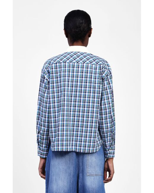 Camicia A Quadri Con Colletto Decorato di Dixie in Blue