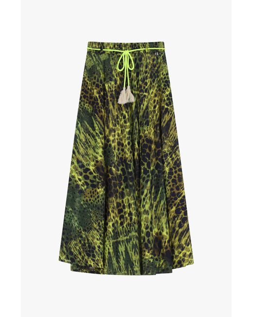 Jupe Longue Imprimée Avec Cordon Dixie en coloris Green
