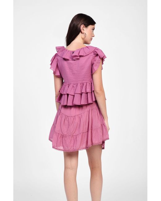 Gonna Corta Con Balze Delicate di Dixie in Pink