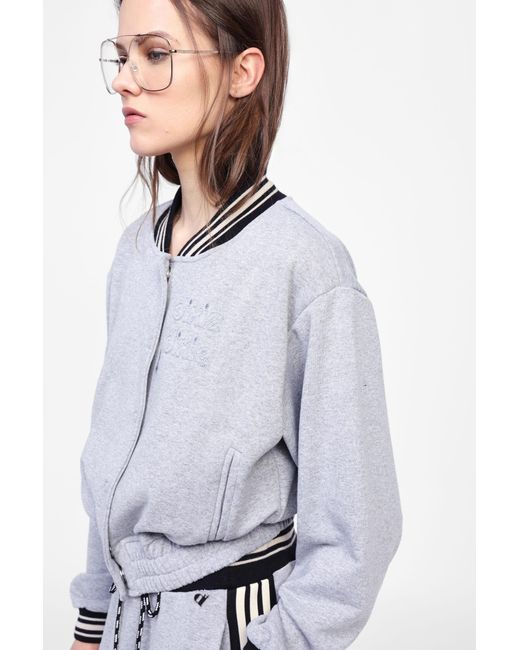 Giacca Bomber Con Colletto Rigato di Dixie in White