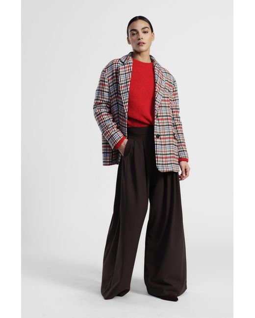 Pantaloni Palazzo Vita Alta Con Pince di Dixie in Black