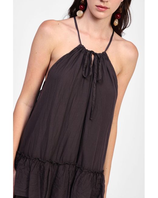 Abito Lungo Con Balze E Spalline di Dixie in Brown