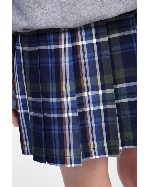 Minigonna Tartan A Pieghe di Dixie in Blue