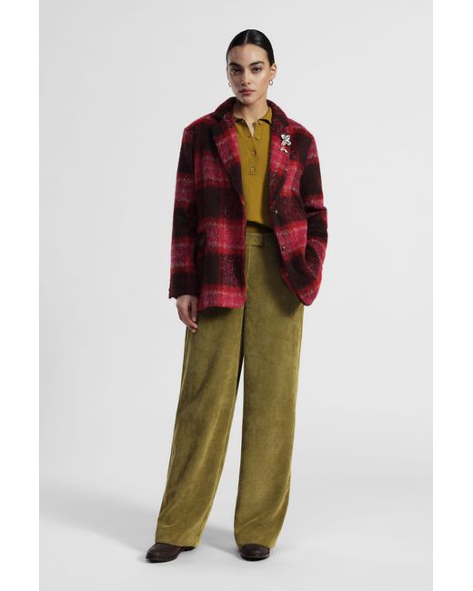 Pantaloni Palazzo A Costine Vita Alta di Dixie in Green