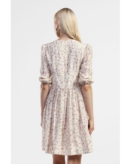 Robe Courte Imprimée Col V Dixie en coloris White