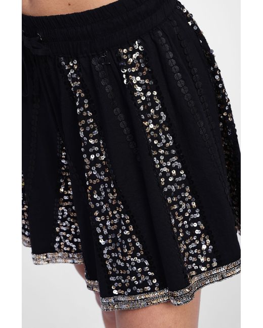Shorts Con Righe Di Paillettes di Dixie in Black
