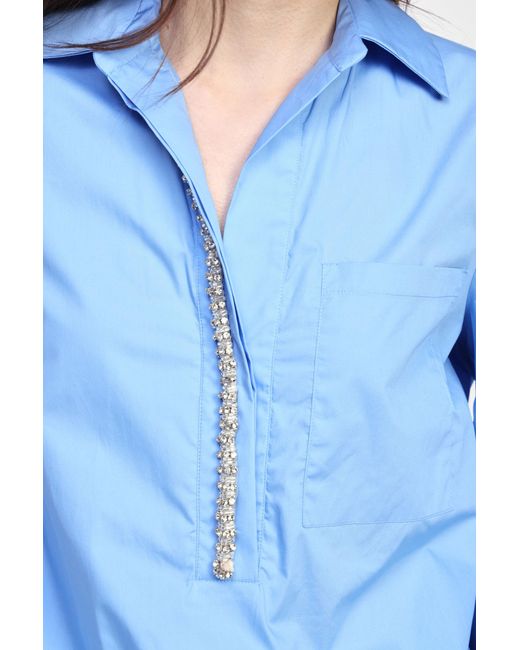 Camicia Con Collo Classico E Dettaglio di Dixie in Blue
