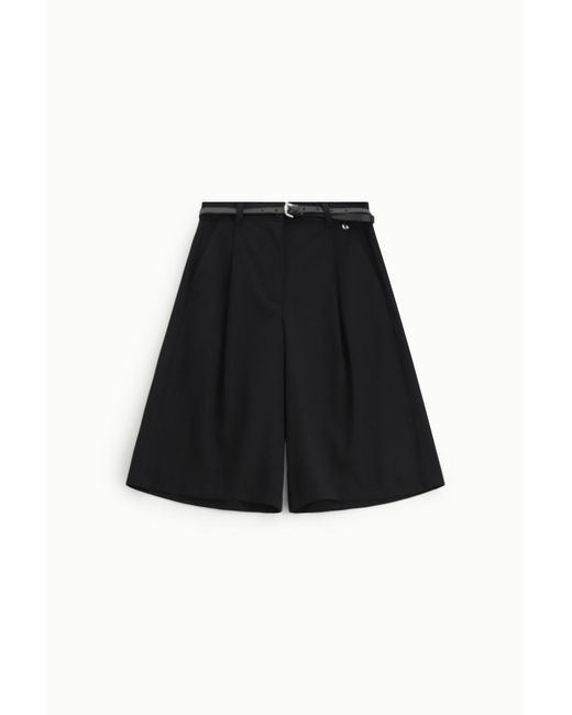 Shorts A Gamba Larga Con Cintura E Pieghe di Dixie in Black