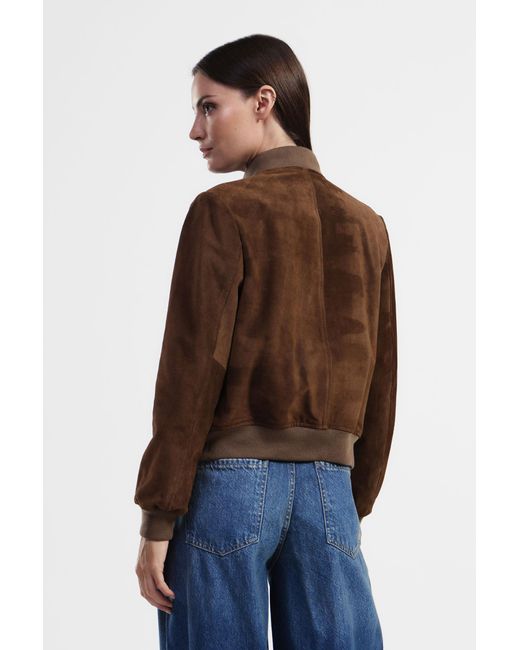 Giacca Bomber Zip Con Tasca di Dixie in Brown