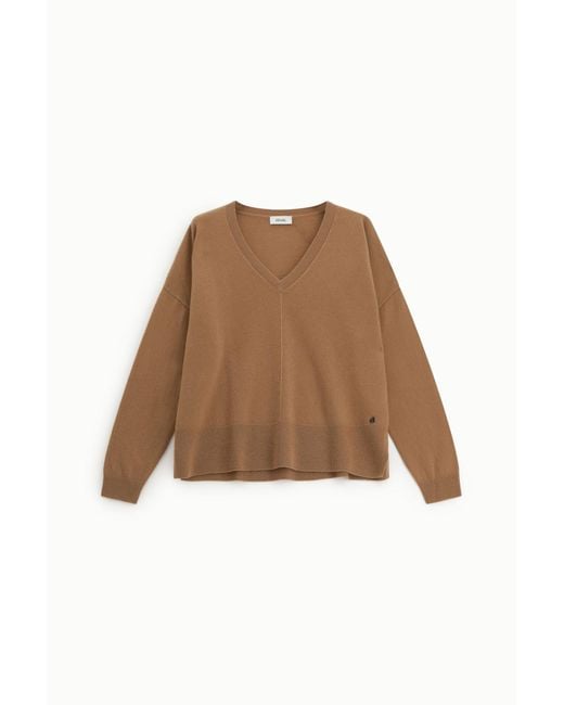 Pull Col V Ample À Manches Longues Dixie en coloris Natural