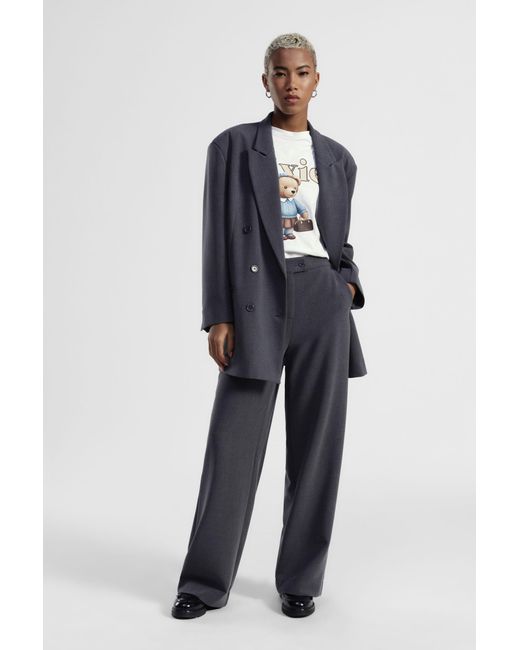 Trousers Palazzo Vita Alta Con Tasche Laterali di Dixie in Gray