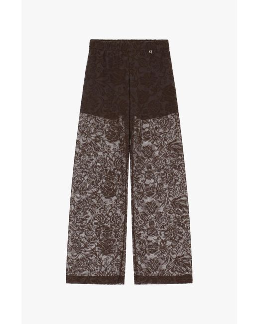Pantalon Large Avec Détails Imprimés Dixie en coloris Brown