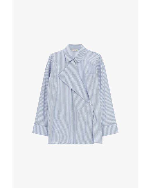 Chemise Rayée À Col Classique Et Fermeture Asymétrique Dixie en coloris Blue