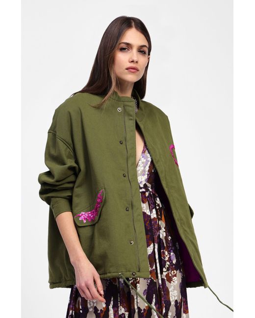 Giacca Camicia Con Dettagli Unici di Dixie in Green
