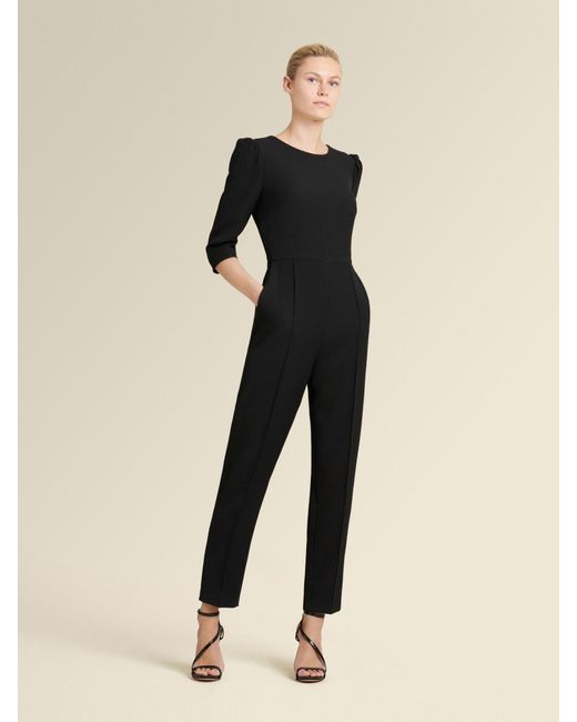 DKNY Elbowsleeve Jumpsuit in Black Lyst