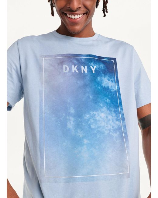 DKNY Tie Dye Stamp T-shirt In Blue Size 