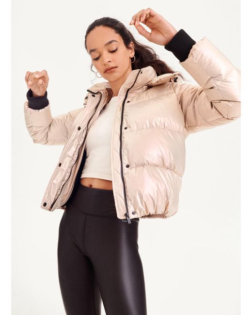 DKNY Boxy Puffer Jackets With Removable Hood In Beige Size Xl in Almond (Natural) | Lyst