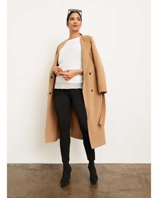 DKNY Classic Cashmere Blend Camel Coat In Beige Size 10 in Natural Lyst