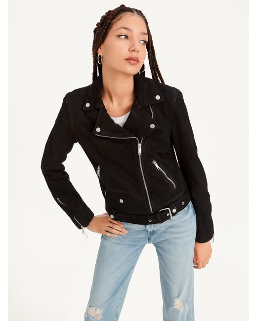 DKNY Garment Dyed Leather Jacket In 