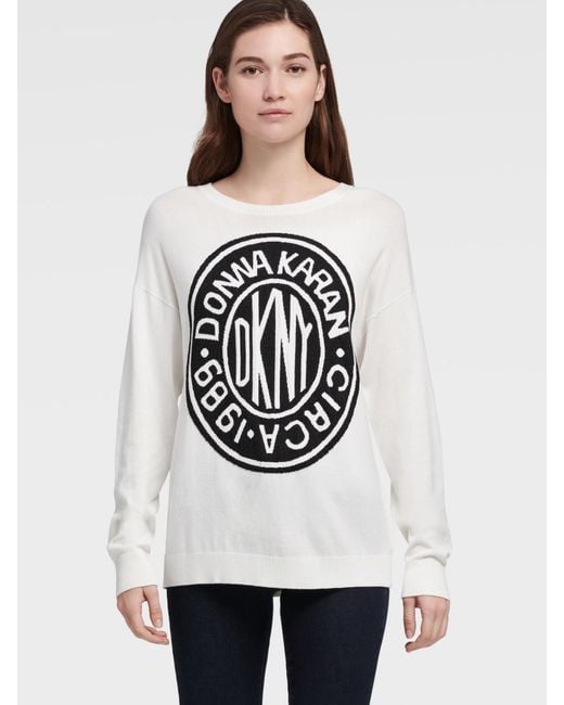 DKNY Girls Scalloped Lurex Hem Sweater