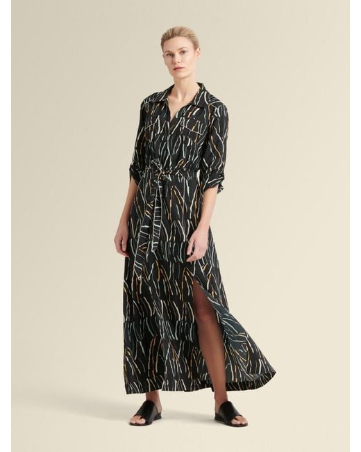DKNY Donna Karan Maxi Wrap Dress in Black - Lyst