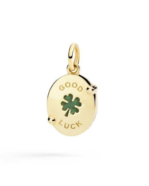 Dodo Green Four-Leaf Clover Cameo Charm