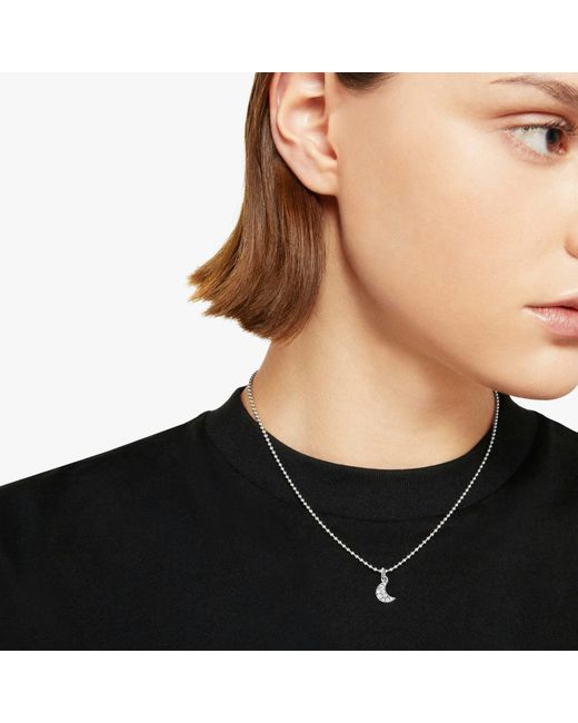 Dodo White Diamond Moon Charm