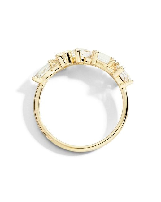 Dodo Metallic Half Eternity Ring With Topaz