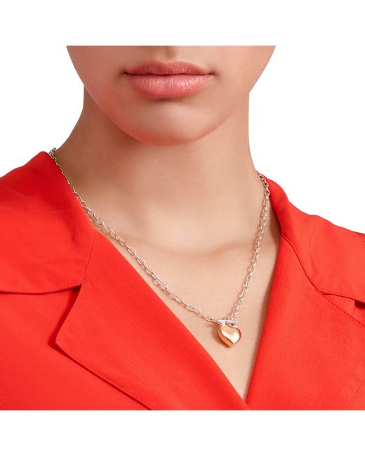 Dodo Metallic Rose & Heart Necklace