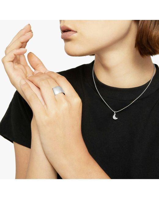 Dodo White Diamond Moon Charm