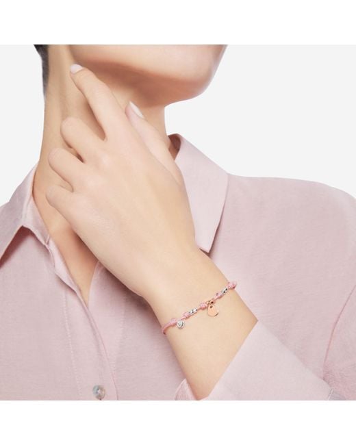 Bracelet Cordon Mini Cœur Dodo en coloris Pink