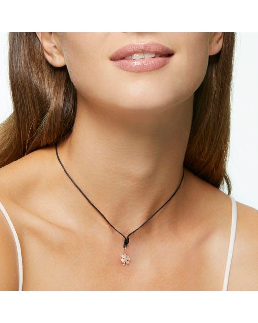 Dodo Metallic Rose Four Leaf Clover Charm