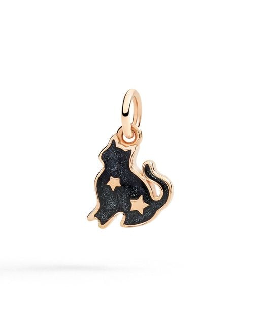 Dodo Black Cat Charm Rose & Enamel