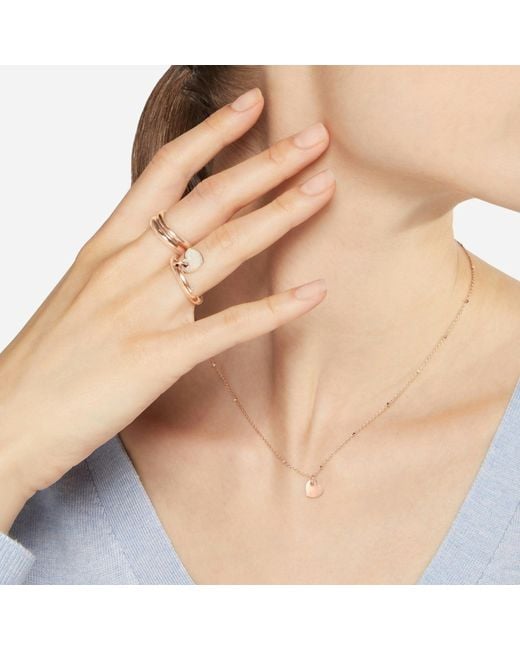 Dodo Metallic Rose Mini Heart Necklace