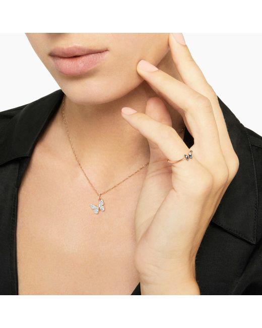 Dodo Metallic Rose & Diamond Butterfly Charm