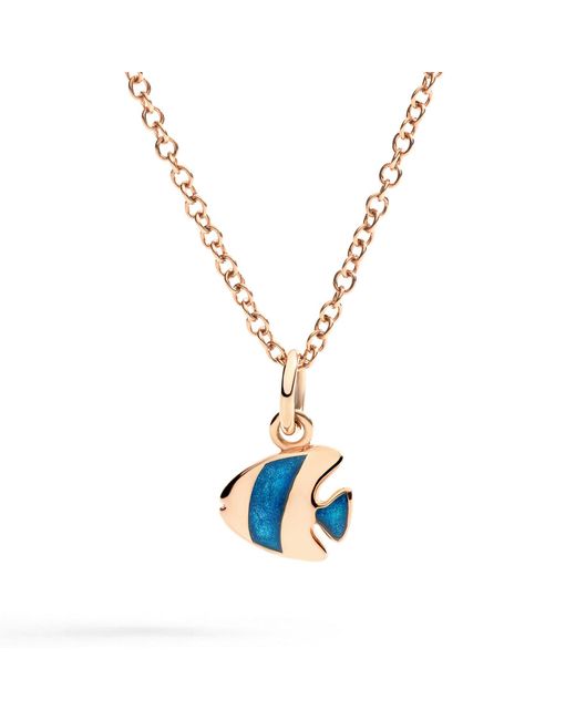 Dodo Metallic Rose & Enamel Angel Fish Charm