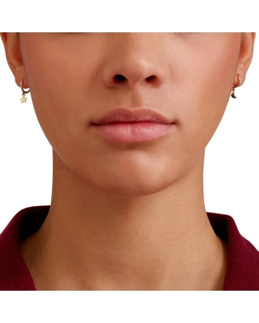 Dodo Metallic Star & Moon Hoop Earrings