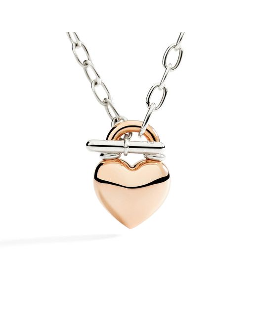 Dodo Metallic Rose & Heart Necklace