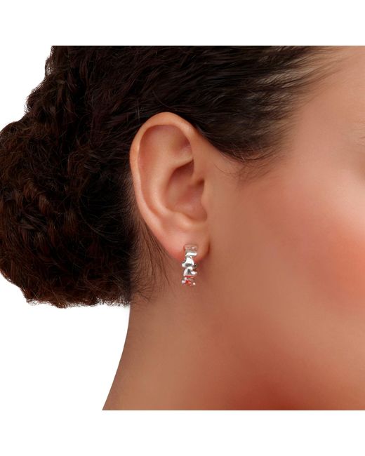 Dodo Metallic Heart Hoop Earrings