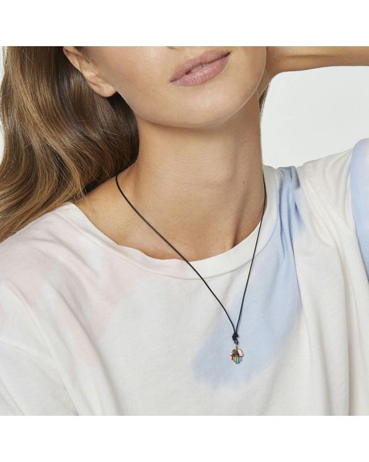 Pendentif Arc-En-Ciel Or Rose & Émail Dodo en coloris White