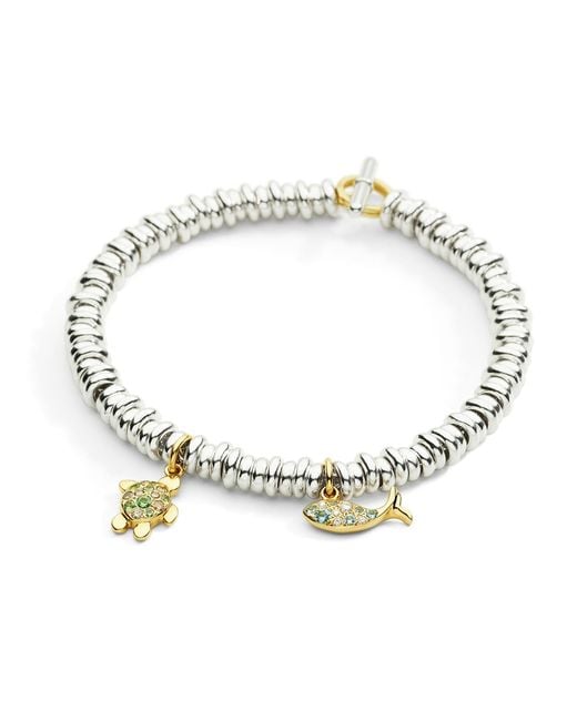 Dodo Metallic Turtle Charm, Tsavorites & Diamonds